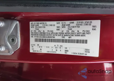 2016 Ford Escape Titanium из США, поврежденный, VIN 1FMCU0J96GUB99780